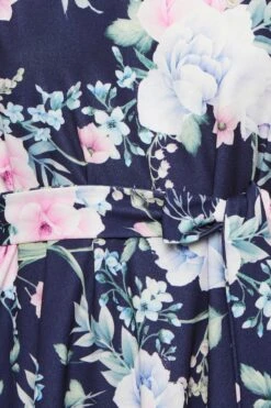 YOURS LONDON Curve Navy Blue & Pink Floral Mesh Panel Skater Dress 9 YOURS LONDON Curve Navy Blue & Pink Floral Mesh Panel Skater Dress -Saga Dresses Shop 8a849b4a 7d9c 45 162041 Z