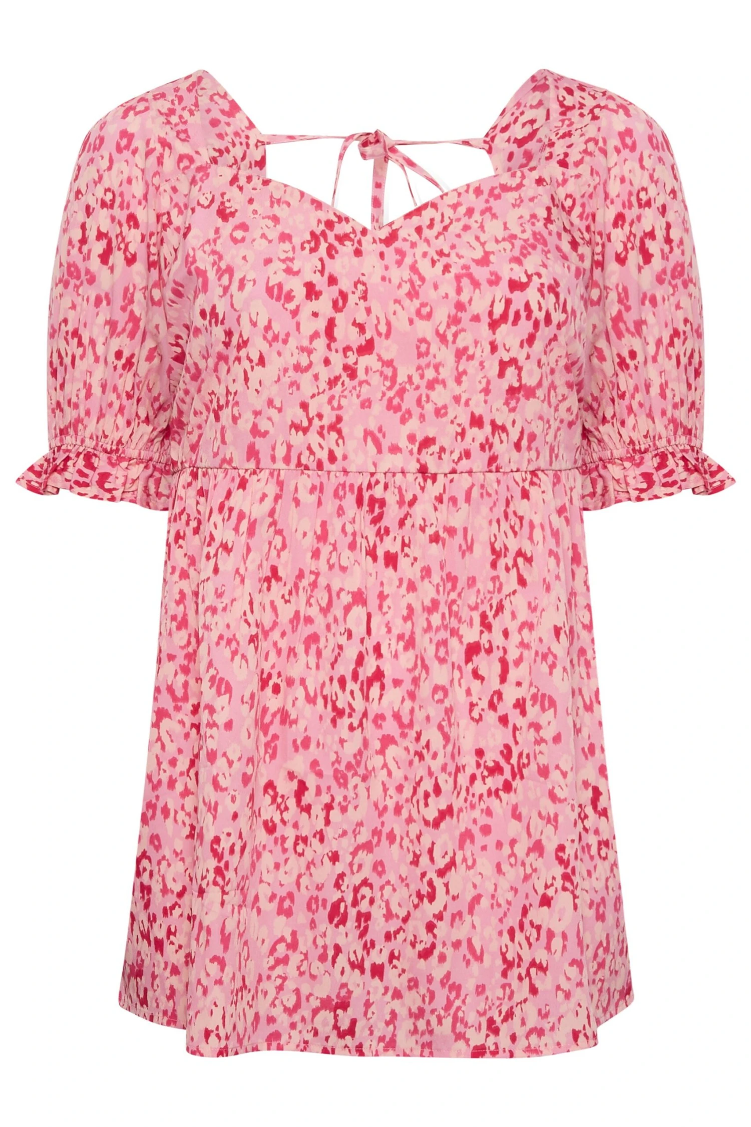 LIMITED COLLECTION Curve Pink Animal Print Puff Sleeve Top 5 LIMITED COLLECTION Curve Pink Animal Print Puff Sleeve Top - Image 5