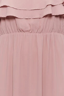 YOURS LONDON Curve Pink Bardot Ruffle Maxi Dress -Saga Dresses Shop 8c32b5b5 ab52 41 161880 Z