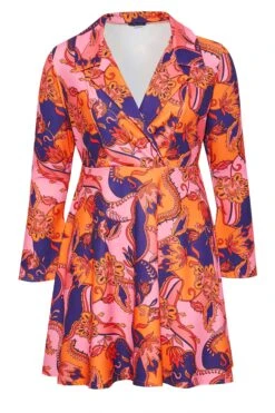 LIMITED COLLECTION Curve Pink & Orange Paisley Print Blazer Dress 10 LIMITED COLLECTION Curve Pink & Orange Paisley Print Blazer Dress -Saga Dresses Shop 8c8f71b4 a680 4b 215099 X