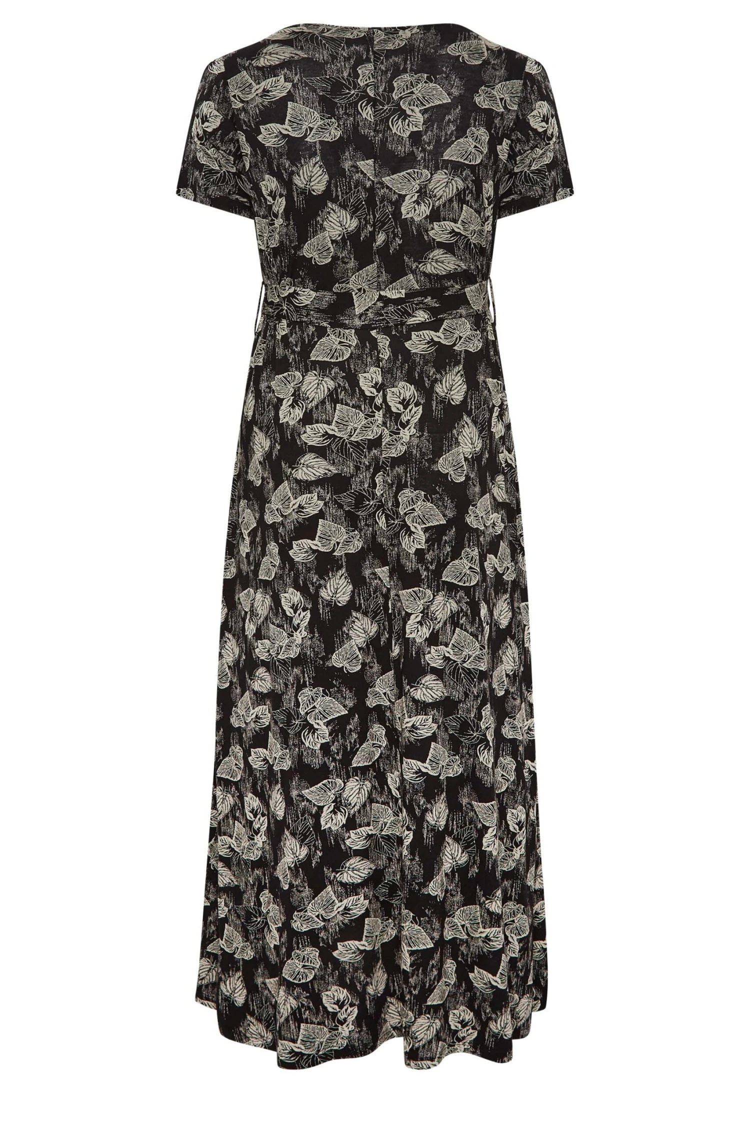 YOURS Curve Black Floral Wrap Tie Waist Maxi Dress 6 YOURS Curve Black Floral Wrap Tie Waist Maxi Dress - Image 6