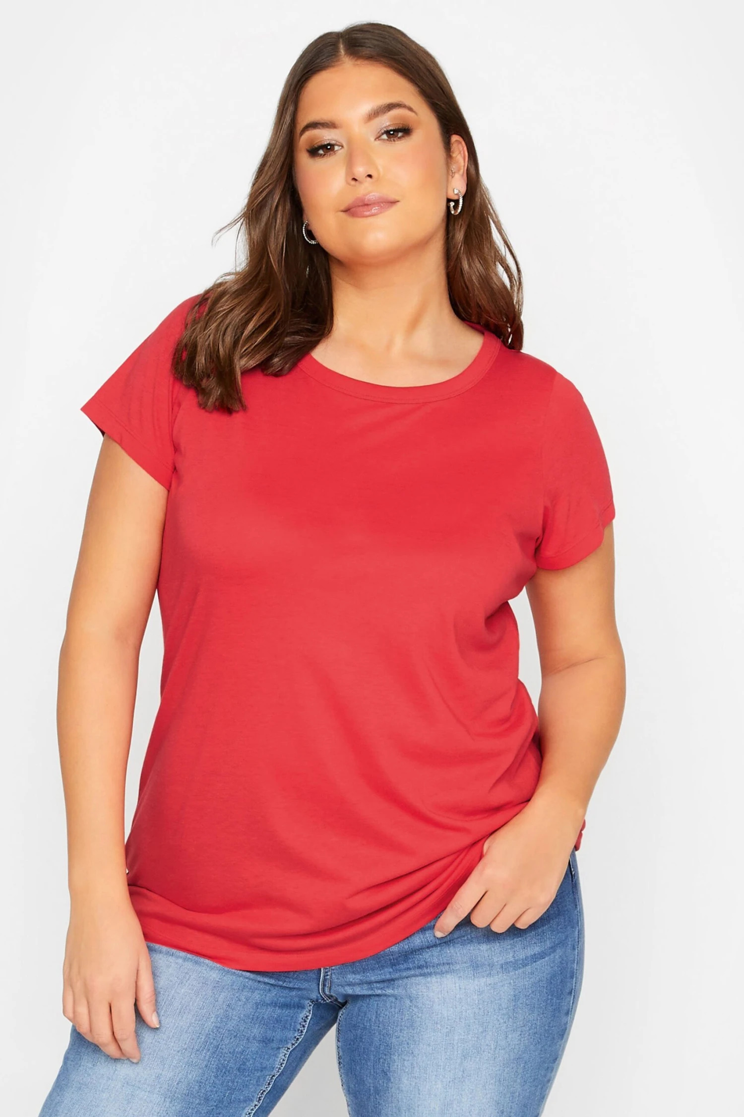 YOURS Curve 3 PACK Red & White Essential T-Shirts 1 YOURS Curve 3 PACK Red & White Essential T-Shirts