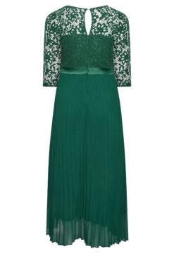 YOURS LONDON Curve Forest Green Lace Pleated Maxi Dress -Saga Dresses Shop 8d6ffad1 c5c1 40 161902 Y