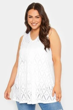 YOURS Curve 2 PACK Navy Blue Broderie Swing Vest Top -Saga Dresses Shop 8e8b80d4 3b43 4a 320742 A1