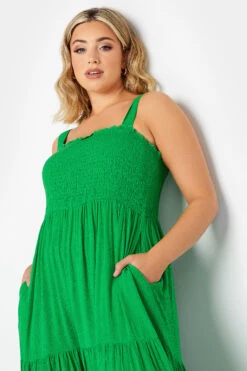 YOURS Curve Green Shirred Strappy Sundress 8 YOURS Curve Green Shirred Strappy Sundress -Saga Dresses Shop 8f2d61da 6eee 44 137432 D