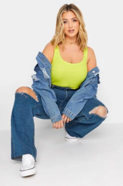 YOURS Curve Mid Blue Ripped Stretch Wide Leg Jeans -Saga Dresses Shop 8fa852c9 1236 4e 143029 D
