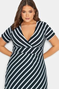 YOURS Curve Navy Blue Stripe Print Swing Dress 8 YOURS Curve Navy Blue Stripe Print Swing Dress -Saga Dresses Shop 8fb1fef6 4cf7 44 301021 C