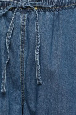 YOURS Curve Mid Blue Pull On Wide Leg Jeans -Saga Dresses Shop 8fc1e2e4 ca22 47 143439 Z