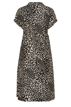 YOURS Curve Black Animal Print Split Hem Shirt Dress -Saga Dresses Shop 9035191f b29e 46 302075 Y