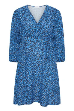 YOURS LONDON Curve Blue Leopard Print Wrap Dress -Saga Dresses Shop 904500d1 0b23 49 161731 X