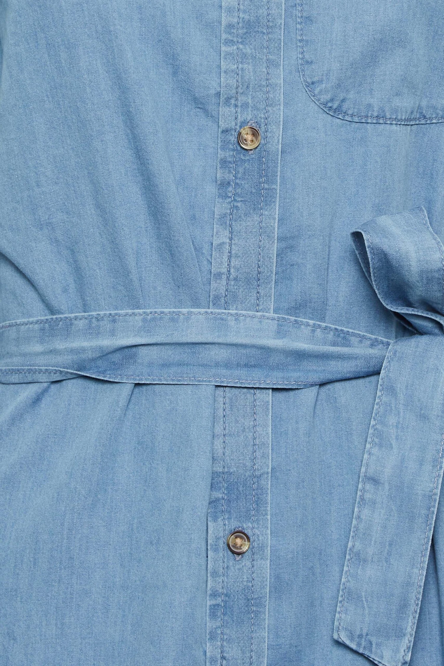 YOURS PETITE Curve Blue Denim Chambray Shirt Dress 2 YOURS PETITE Curve Blue Denim Chambray Shirt Dress - Image 2