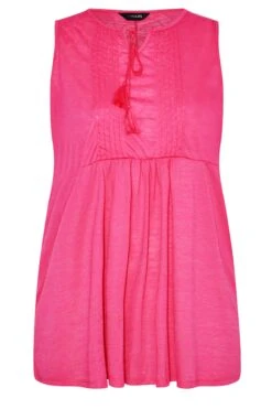 YOURS Curve Pink Burnout Tie Neck Vest Top 8 YOURS Curve Pink Burnout Tie Neck Vest Top -Saga Dresses Shop 922ec02f 2268 47 300870 X