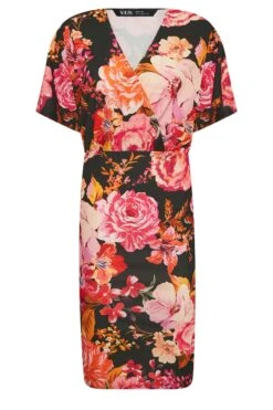 YOURS PETITE Curve Black Floral Wrap Midi Dress 10 YOURS PETITE Curve Black Floral Wrap Midi Dress -Saga Dresses Shop 92fb055c d7c4 41 174574 X