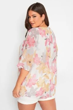 YOURS Curve White Floral Blouse -Saga Dresses Shop 92fed9b8 c793 46 330078 C