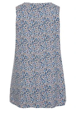 YOURS 2 PACK Curve Pink & Blue Ditsy Print Swing Vest Tops -Saga Dresses Shop 93b374fa a76f 4d 320796 Y