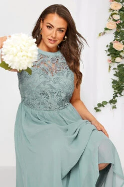 YOURS LONDON Curve Ice Blue Lace Front Chiffon Maxi Dress -Saga Dresses Shop 95b3e087 089b 4b 161506 D