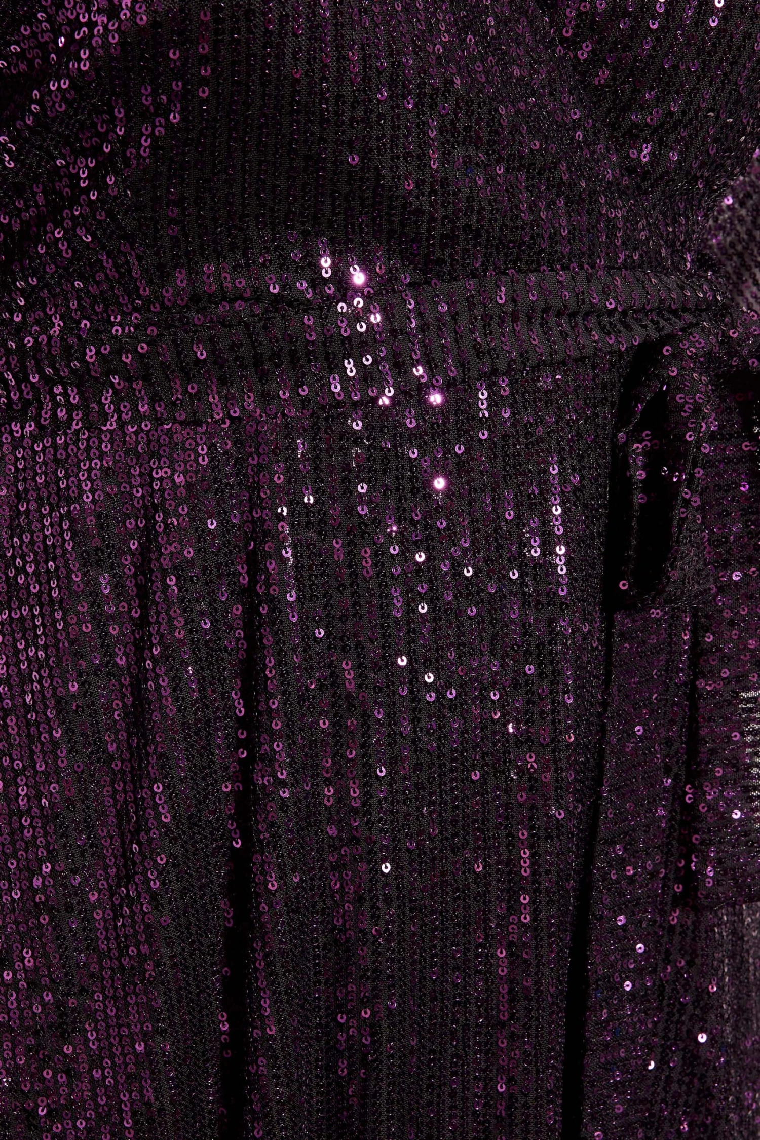 YOURS LONDON Curve Purple Sequin Embellished Double Wrap Dress 4 YOURS LONDON Curve Purple Sequin Embellished Double Wrap Dress - Image 4