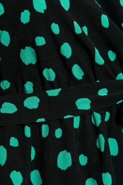 YOURS Curve Black & Green Dalmatian Print Wrap Top -Saga Dresses Shop 9673061a d6b4 4f 131686 Z