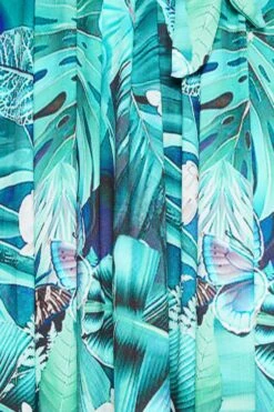 YOURS Curve Blue Leaf Print Wrap Neck Dress 9 YOURS Curve Blue Leaf Print Wrap Neck Dress -Saga Dresses Shop 96aa5f99 ab79 43 302294 z