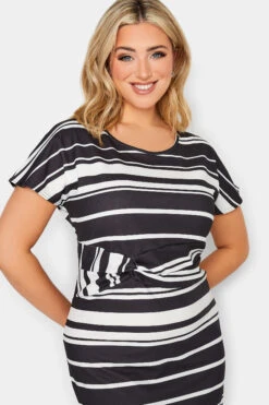 YOURS PETITE Curve Black & White Stripe Knot Midi Dress 8 YOURS PETITE Curve Black & White Stripe Knot Midi Dress -Saga Dresses Shop 97183a25 6a60 41 174578 D
