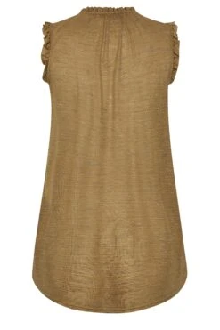 YOURS Curve Brown Frill Sleeve Blouse -Saga Dresses Shop 973e0eab 5e3f 43 174212 Y