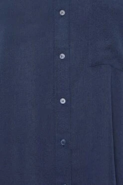 YOURS Curve Navy Blue Short Sleeve Crinkle Shirt -Saga Dresses Shop 98d7970a 698d 4c 131894 Z