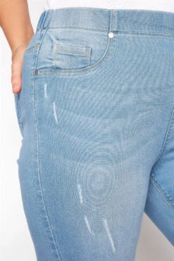 YOURS FOR GOOD Curve Light Blue Cat Scratch Stretch JENNY Jeggings -Saga Dresses Shop 98e73fa5 9fa8 42 142649 D