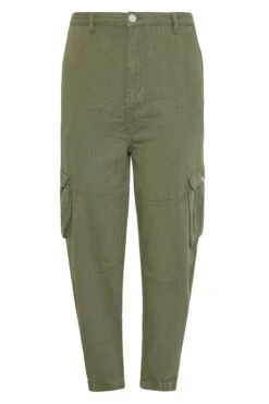 YOURS Curve Khaki Green Cargo Pocket Jeans -Saga Dresses Shop 98f0d486 d527 4d 143036 X