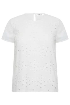 YOURS PETITE Curve White Broderie Anglaise Short Sleeve Top -Saga Dresses Shop 99a280c7 cd4f 40 174534 X
