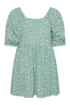 YOURS Curve Green Floral Ruched Top 11 YOURS Curve Green Floral Ruched Top -Saga Dresses Shop 9a38661f 6bd4 49 320164 Y