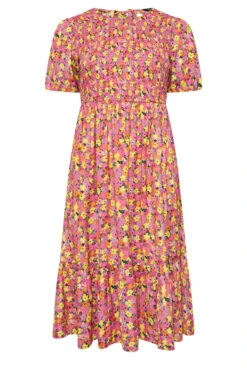 LIMITED COLLECTION Curve Pink Ditsy Print Midaxi Dress -Saga Dresses Shop 9a861f0a 0aa7 4a 215540 X