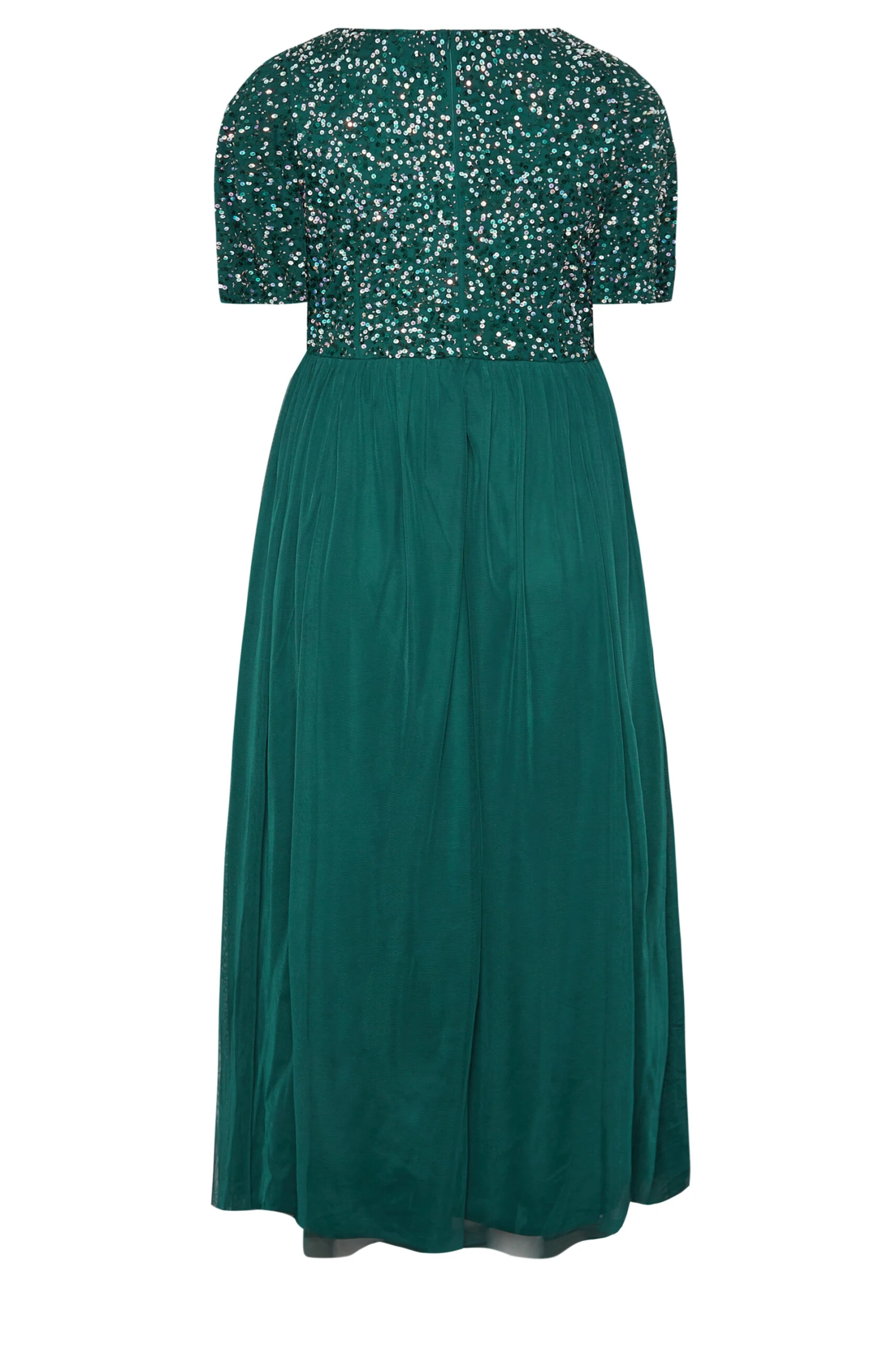 LUXE Curve Forest Green Sequin Hand Embellished Maxi Dress 6 LUXE Curve Forest Green Sequin Hand Embellished Maxi Dress - Image 6