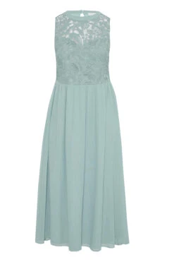 YOURS LONDON Curve Ice Blue Lace Front Chiffon Maxi Dress -Saga Dresses Shop 9d1ed1cf 39e2 4e 161506 X