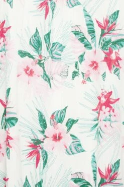 YOURS Curve White Tropical Print Crinkle Crochet Back Vest Top -Saga Dresses Shop 9d6a71fb ea92 42 131843 Z