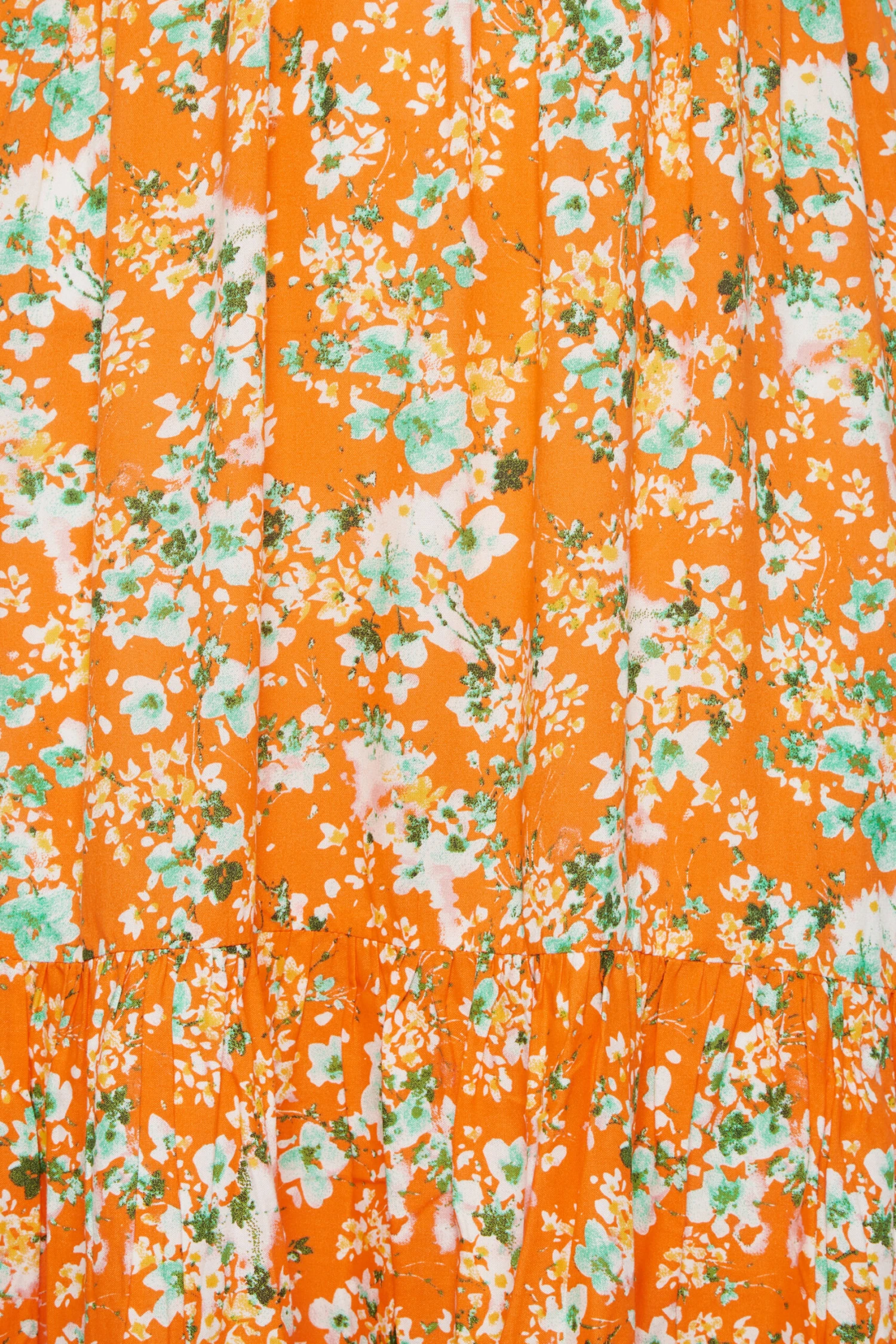 YOURS Curve Orange Floral Print High Low Wrap Dress 4 YOURS Curve Orange Floral Print High Low Wrap Dress - Image 4