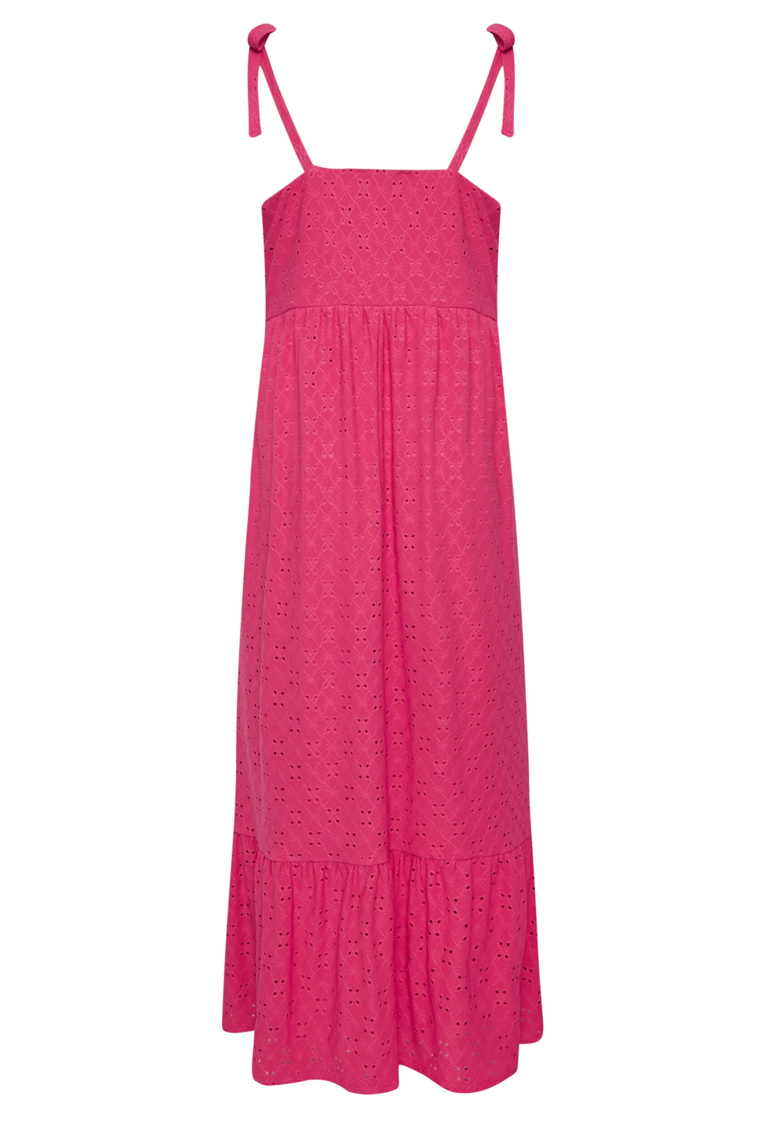 YOURS Curve Hot Pink Broderie Anglaise Maxi Dress 6 YOURS Curve Hot Pink Broderie Anglaise Maxi Dress - Image 6