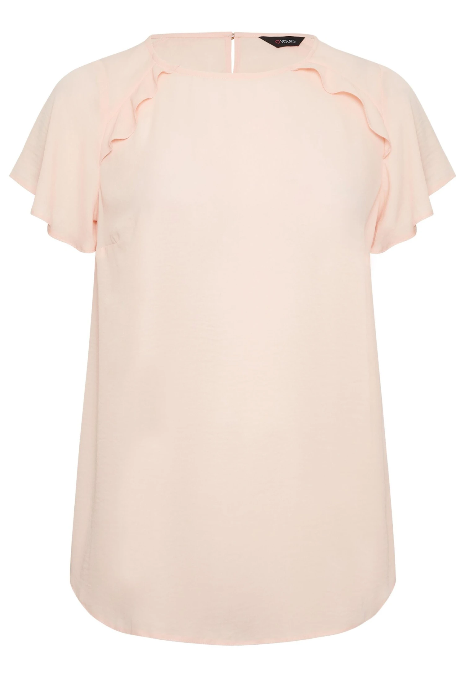 YOURS Curve Pink Frill Short Sleeve Blouse 5 YOURS Curve Pink Frill Short Sleeve Blouse - Image 5