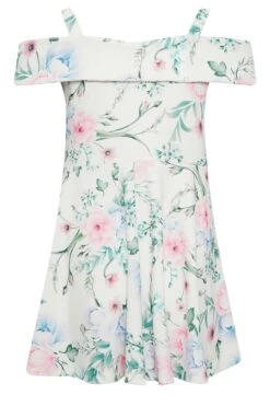 YOURS LONDON Curve White Floral Bardot Peplum Top -Saga Dresses Shop 9ea88541 2ff8 41 162111 Y