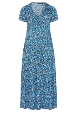 YOURS Curve Blue Ditsy Floral V-Neck Midaxi Dress 10 YOURS Curve Blue Ditsy Floral V-Neck Midaxi Dress -Saga Dresses Shop 9ee69a78 6629 42 302225 X