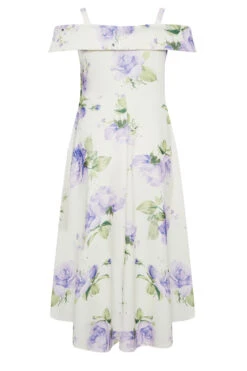 YOURS LONDON Curve White Floral Bardot Midi Dress -Saga Dresses Shop 9efb04ff 1795 49 162211 Y