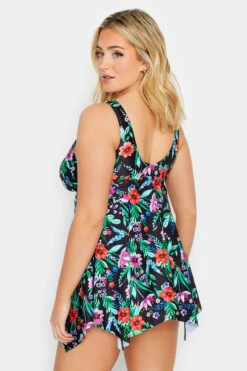 YOURS Curve Black Floral Print Tankini Top -Saga Dresses Shop 9f57d23c 8a40 41 150282 C