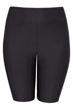 YOURS Curve Black High Waist Swim Shorts 6 YOURS Curve Black High Waist Swim Shorts -Saga Dresses Shop Black Stretch Short Swim Shorts 150065 6312