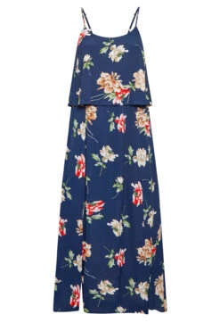 YOURS LONDON Curve Navy Blue Floral Overlay Maxi Dress -Saga Dresses Shop a012cc5b 0060 4a 161945 X