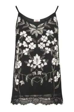 LUXE Black Sequin & Lace Hand Embellished Cami Top -Saga Dresses Shop a05d6d08 3842 49 157942 F