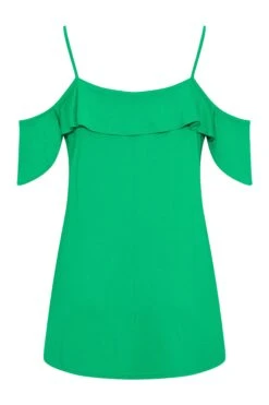 YOURS Curve Apple Green Frill Cold Shoulder Top -Saga Dresses Shop a095d390 b5c6 4e 320167 Y