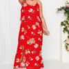 YOURS LONDON Curve Red Floral Overlay Maxi Dress