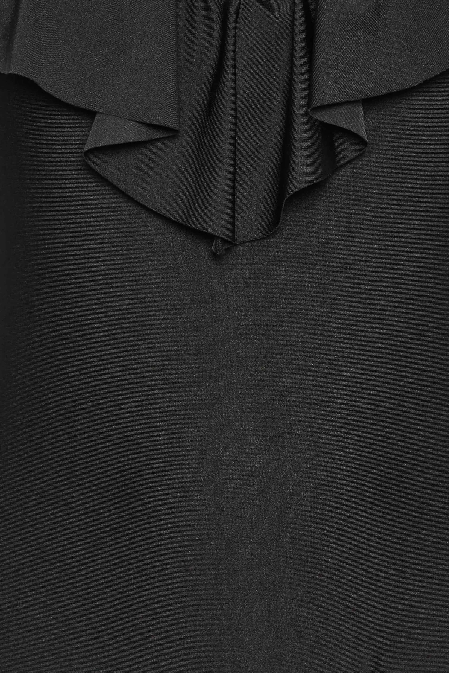 YOURS Curve Black Frill Plunge Tummy Control Swimsuit 4 YOURS Curve Black Frill Plunge Tummy Control Swimsuit - Image 4