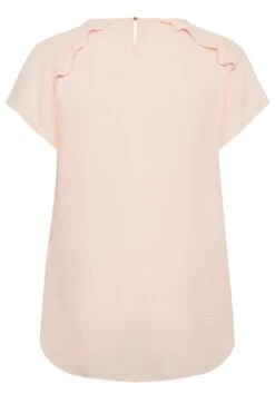 YOURS Curve Pink Frill Short Sleeve Blouse 11 YOURS Curve Pink Frill Short Sleeve Blouse -Saga Dresses Shop a12a8a12 a082 4b 174270 Y