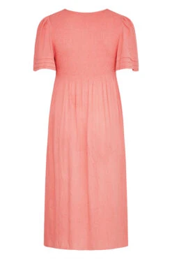LIMITED COLLECTION Curve Coral Pink Crinkle Angel Sleeve Dress 11 LIMITED COLLECTION Curve Coral Pink Crinkle Angel Sleeve Dress -Saga Dresses Shop a1d42f4e ecb5 4a 217035 Y