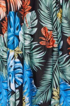 YOURS Curve Black Leaf Print Angel Sleeve Tummy Control Swim Dress 9 YOURS Curve Black Leaf Print Angel Sleeve Tummy Control Swim Dress -Saga Dresses Shop a23a00b5 47b7 41 150256 Z